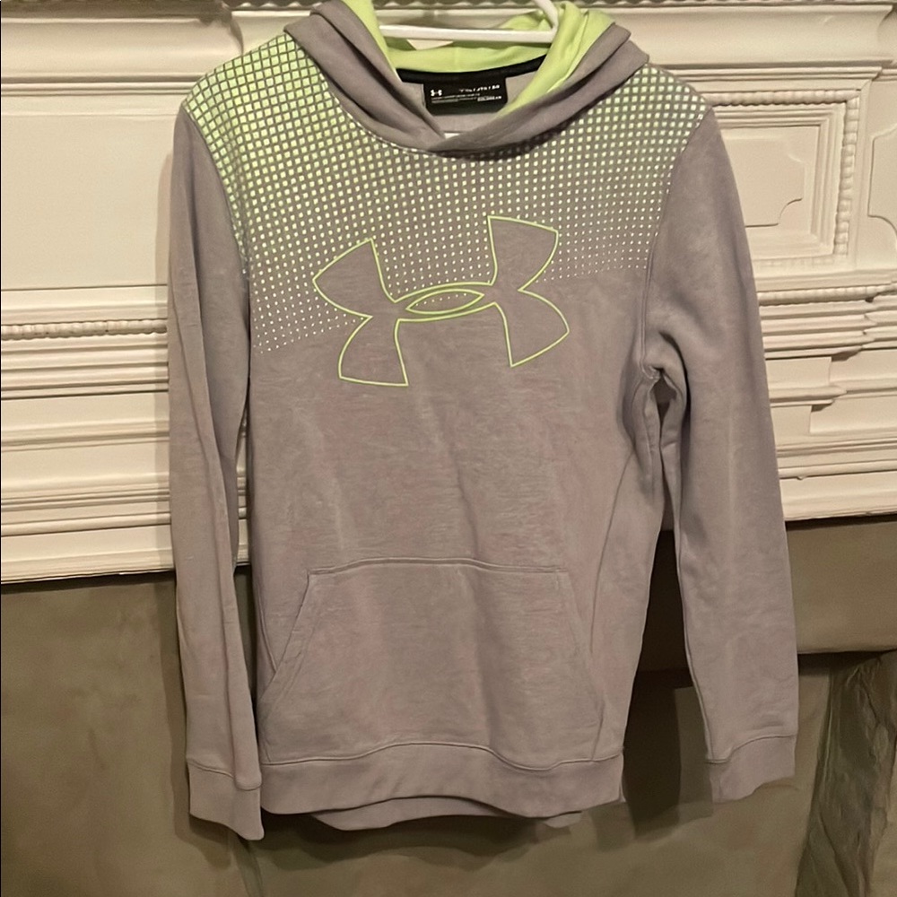 Under Armour Kids Hoodie in Gray and Neon Yellow